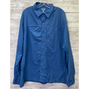 Mountain Hardwear Button Up Shirt Mens XL Stretch Nylon Long Sleeve